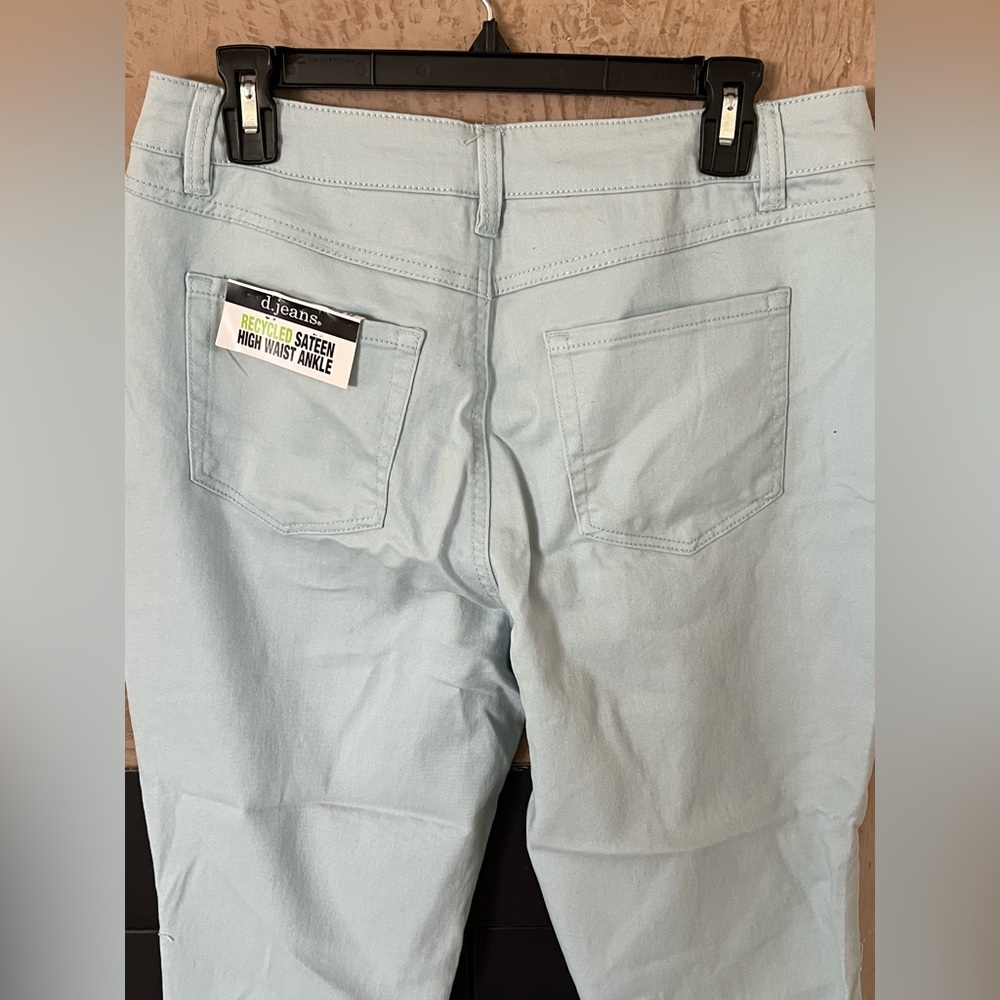d.jeans Recycled Sateen High Waist Ankle Pants - Size 12 - Light Blue (NWT) - Picture 4 of 5